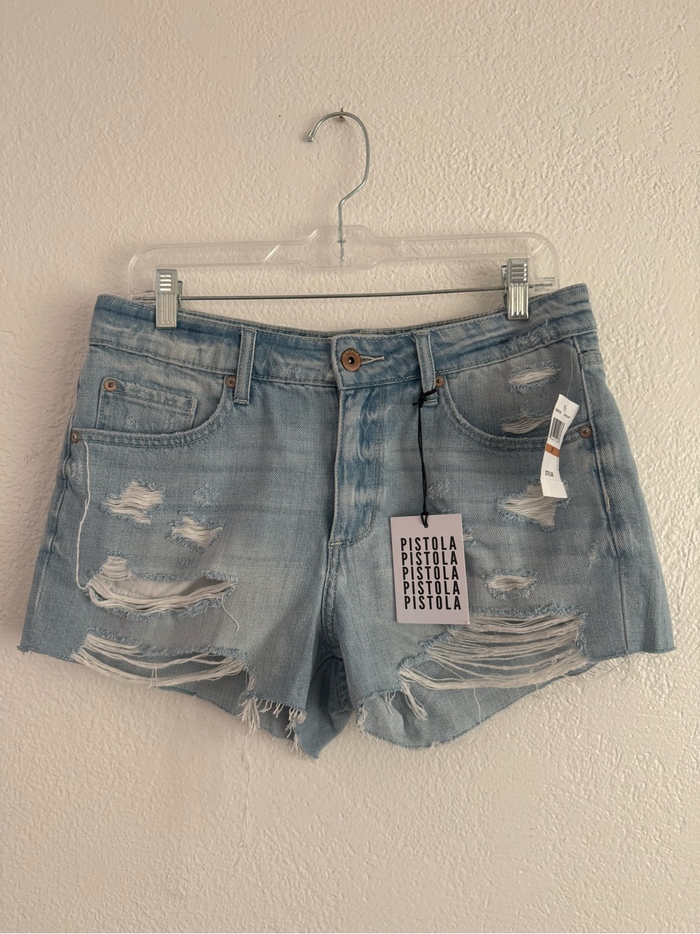PISTOLA Asher Girlfriend Shorts Size 29 Tides Light Wash Cut Off Jean Shorts NWT
